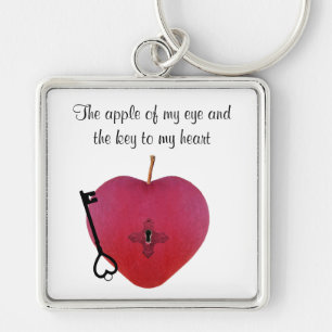 The apple of my eye and the key to my heart keychain