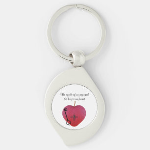 The apple of my eye and the key to my heart keychain