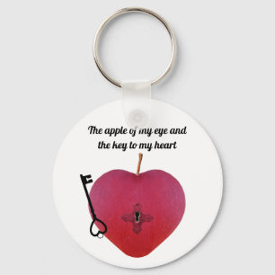 The apple of my eye and the key to my heart keychain