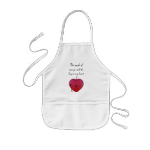 The apple of my eye and the key to my heart kids apron