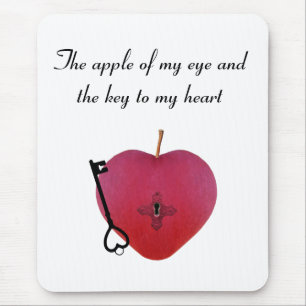 The apple of my eye and the key to my heart mouse pad