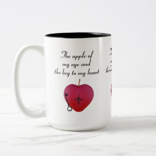 The apple of my eye and the key to my heart Two-Tone coffee mug