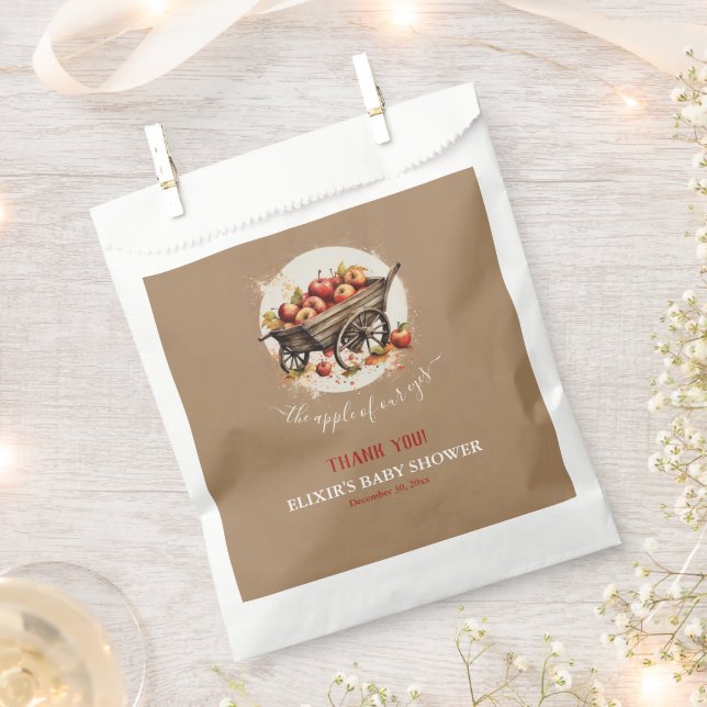 The Apple Of Our Eye Baby Shower Favour Bag (Clipped)