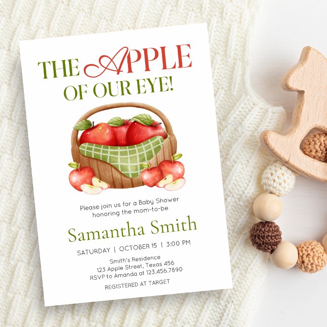 The Apple of Our Eye Baby Shower Invitation (Apple of Our Eye Fall Baby Shower Invitation)