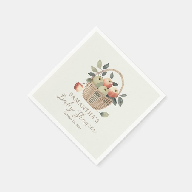 The Apple of Our Eye Baby Shower Napkin (Corner)