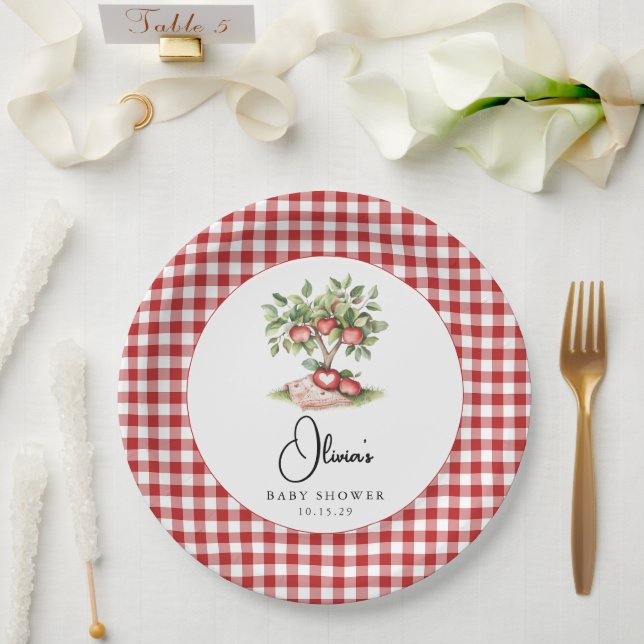 The Apple of our Eye Baby Shower Paper Plate  (Wedding)