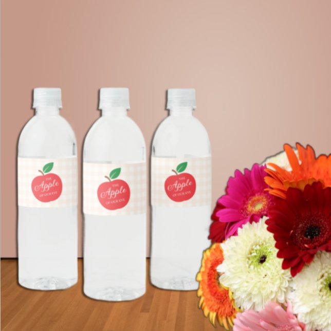 The Apple Of Our Eye Baby Shower Water Bottle Label (Creator Uploaded)