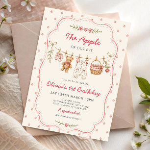 The Apple of Our Eye Clothesline Birthday Invitation