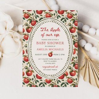 The Apple of our eye Fall Baby Shower Invitation