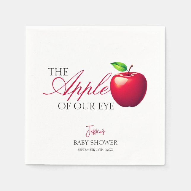 The Apple of Our Eye Fall Baby Shower  Napkin (Front)