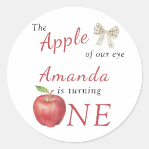 The Apple of our eye Kids Birthday Party Classic Round Sticker