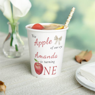The Apple of our eye Kids Birthday Party  Paper Cups