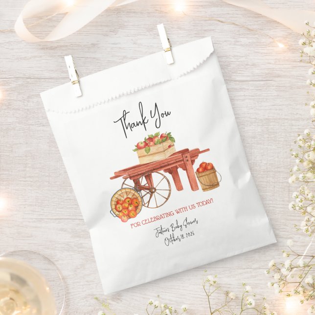 The Apple of our Eye Personalized Baby Shower  Favour Bag (Clipped)
