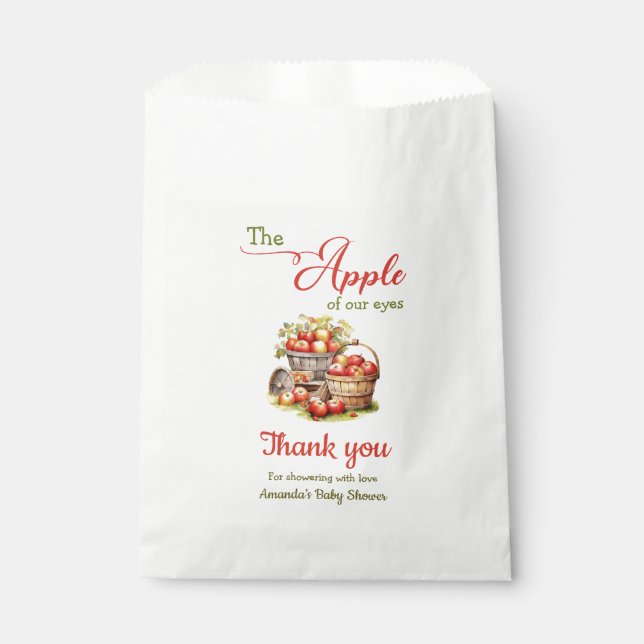 The Apple of Our Eyes Fall Harvest Baby Shower Favour Bag (Front)