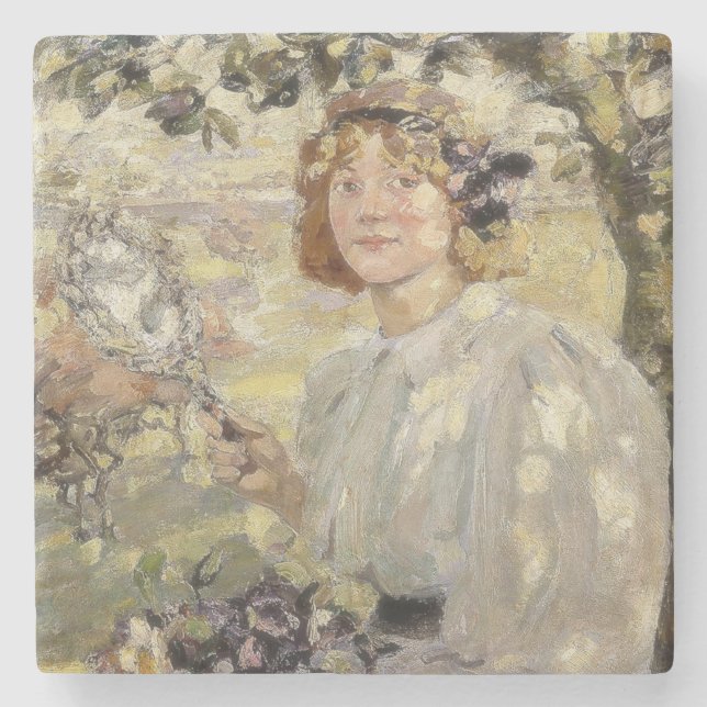 The Apple Tree (by Bessie MacNicol) Stone Coaster (Front)