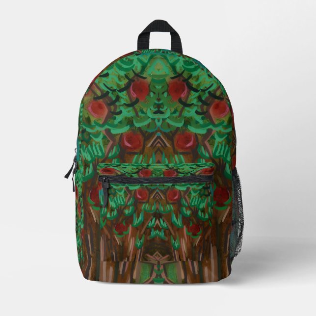 The Apple Tree in Mixed-Media Printed Backpack (Front)