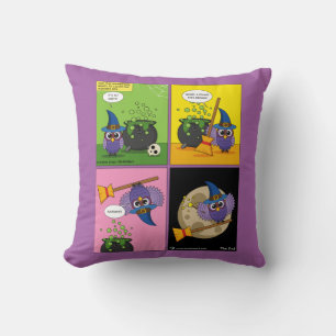 The Apprentice Wizard - Cleaning Comic Throw Pillow