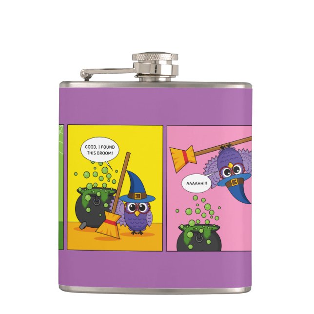 The Apprentice Wizard - Cleaning Hip Flask (Front)