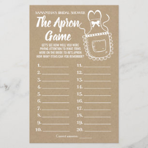 The Apron bridal shower english spanish game