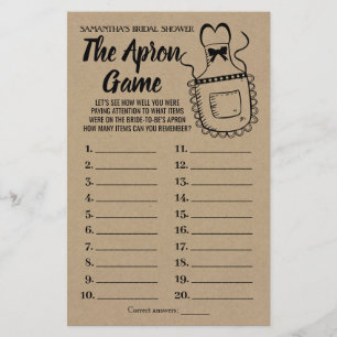 The Apron bridal shower english spanish game