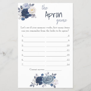 The Apron Bridal Shower Game Card