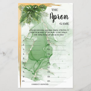 The Apron Tropical Palm Bridal Shower Game Card
