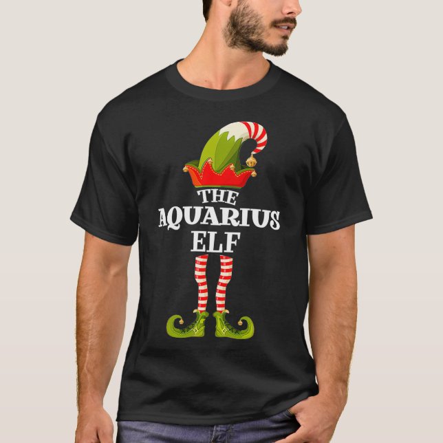 The Aquarius Elf  Funny Christmas Group Matching F T-Shirt (Front)