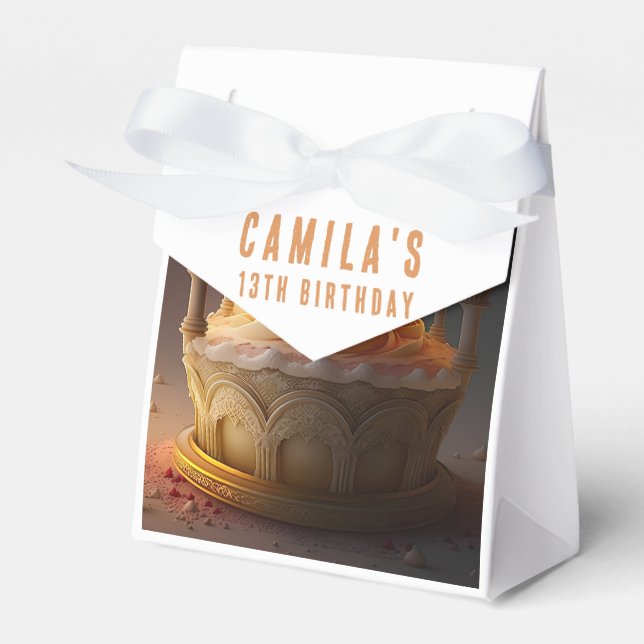 The Arabian Nights Cake - Birthday Favor Box (Front Side)