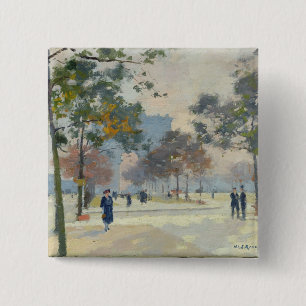 The Arc de Triomphe in Autumn, Paris 2 Inch Square Button