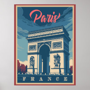 The Arc de Triomphe Vintage Poster
