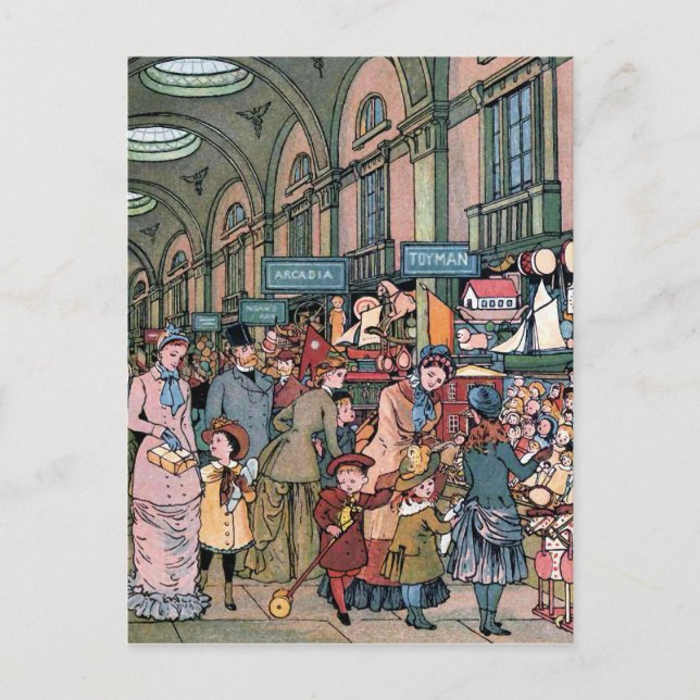 "The Arcade" Vintage Illustration Postcard (Front)