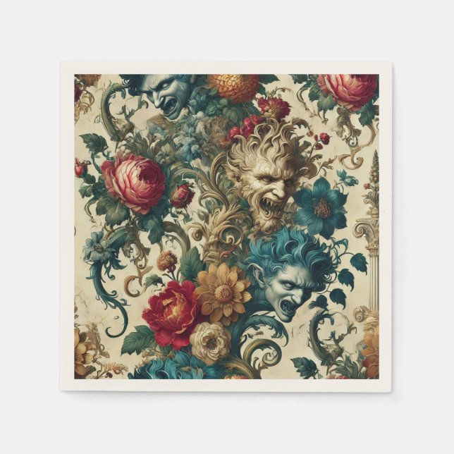 The Arcane Anarchy – Gothic Floral  Napkin (Front)