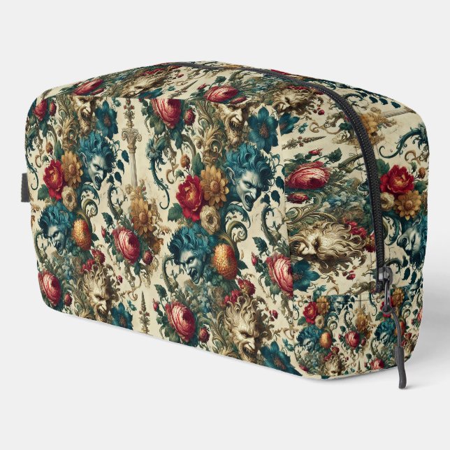 The Arcane Anarchy – Gothic Grotesque Floral Riot  Dopp Kit (Right Corner)