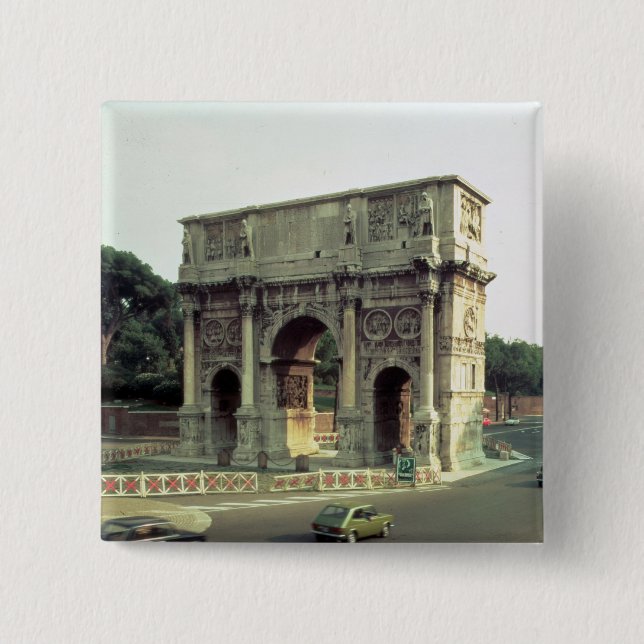 The Arch of Constantine from the North West 2 Inch Square Button (Front)