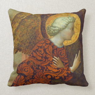 The Archangel Gabriel, c. 1430 (tempera on panel) Throw Pillow