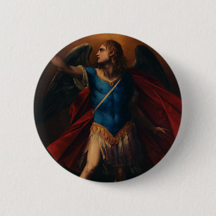 The Archangel Michael by Cavaliere d'Arpino 2 Inch Round Button