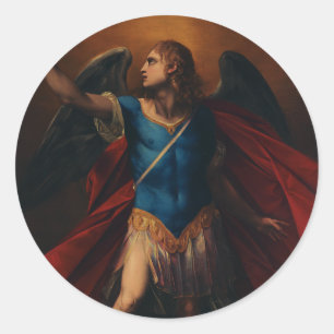 The Archangel Michael by Cavaliere d'Arpino Classic Round Sticker