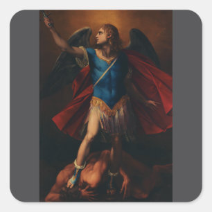 The Archangel Michael by Cavaliere d'Arpino Square Sticker