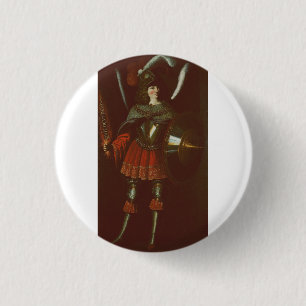 The Archangel Michael by Francisco de Zurbarán 1 Inch Round Button