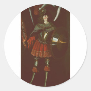 The Archangel Michael by Francisco de Zurbarán Classic Round Sticker