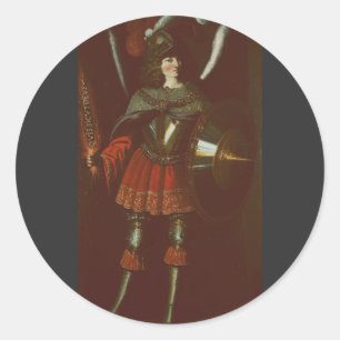 The Archangel Michael by Francisco de Zurbarán Classic Round Sticker