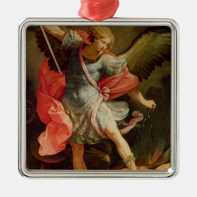 The Archangel Michael defeating Satan Metal Ornament (Front)