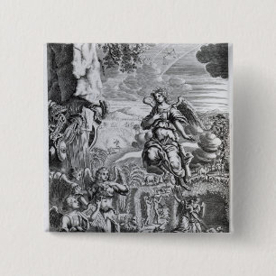 The archangel Uriel informs Gabriel 2 Inch Square Button