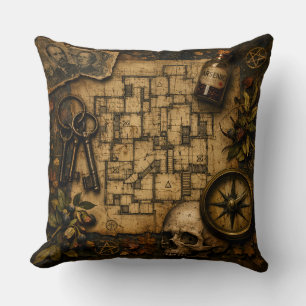 The Architect of Death: H.H. Holmes Murder Castle Throw Pillow