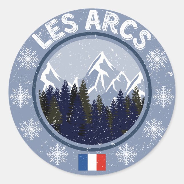 The Arcs Ski Resort Classic Round Sticker (Front)