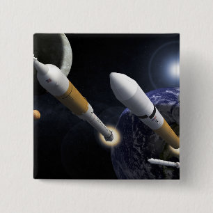 The Ares I Crew Launch Vehicle 2 Inch Square Button