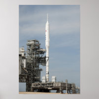 The Ares I-X rocket is seen on the launch pad 2
