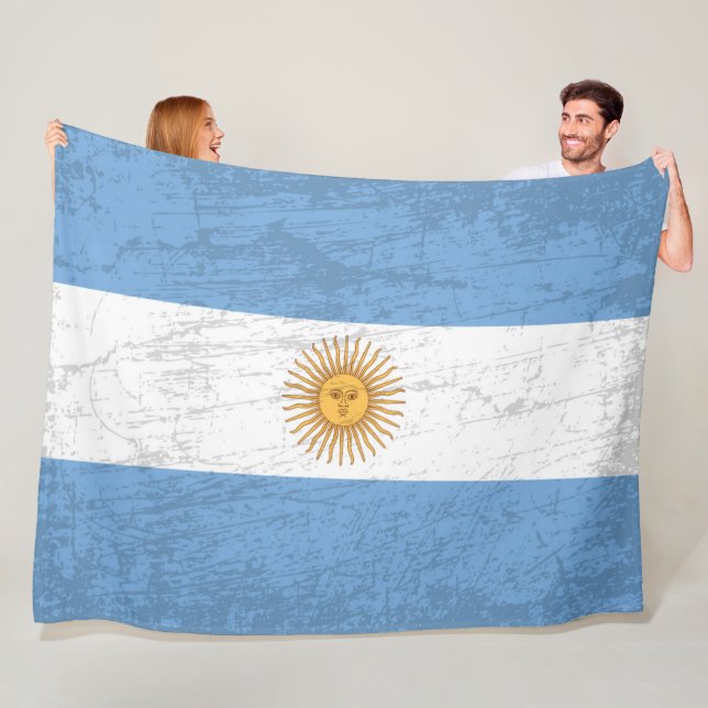 The Argentina Flag -Tapestry of Argentina heritage Fleece Blanket (In Situ)