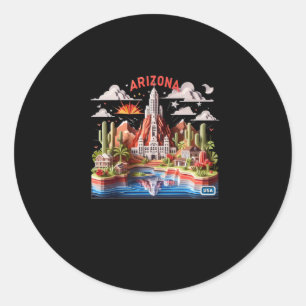 The Arizona State In Usa Sticker1  Classic Round Sticker