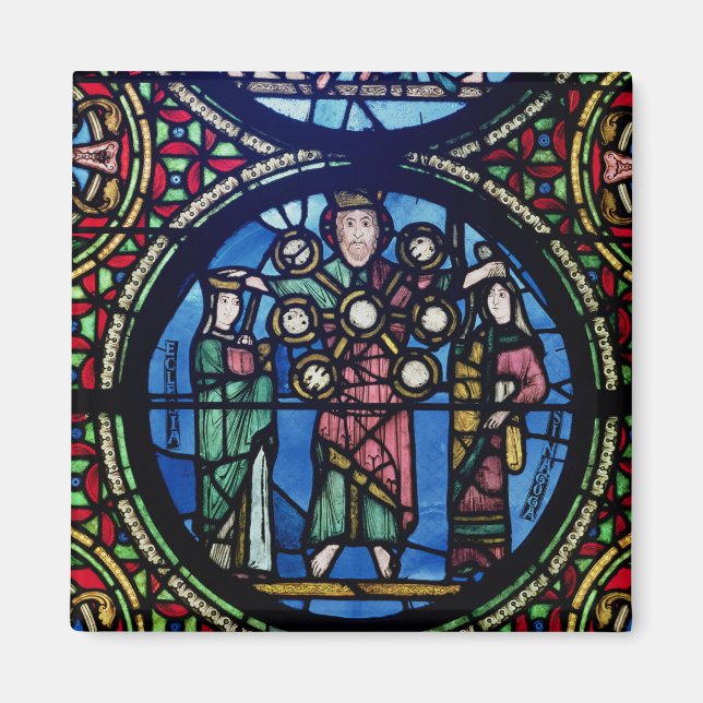 The Ark of the Covenant window, detail of God with Magnet (Front)